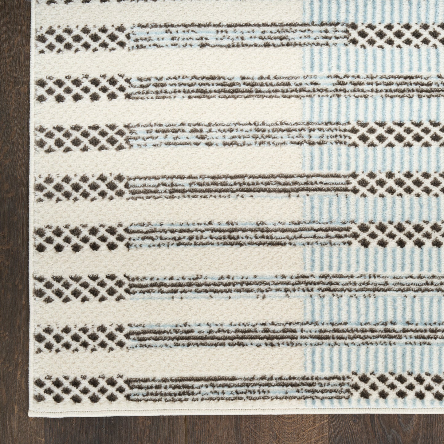 Nourison Nordic 5' x 7' Ivory Blue Modern Indoor Rug