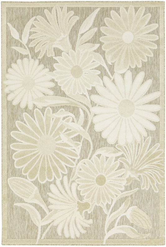Nourison Aloha 2'8" x 4' Ivory Sage Outdoor Rug