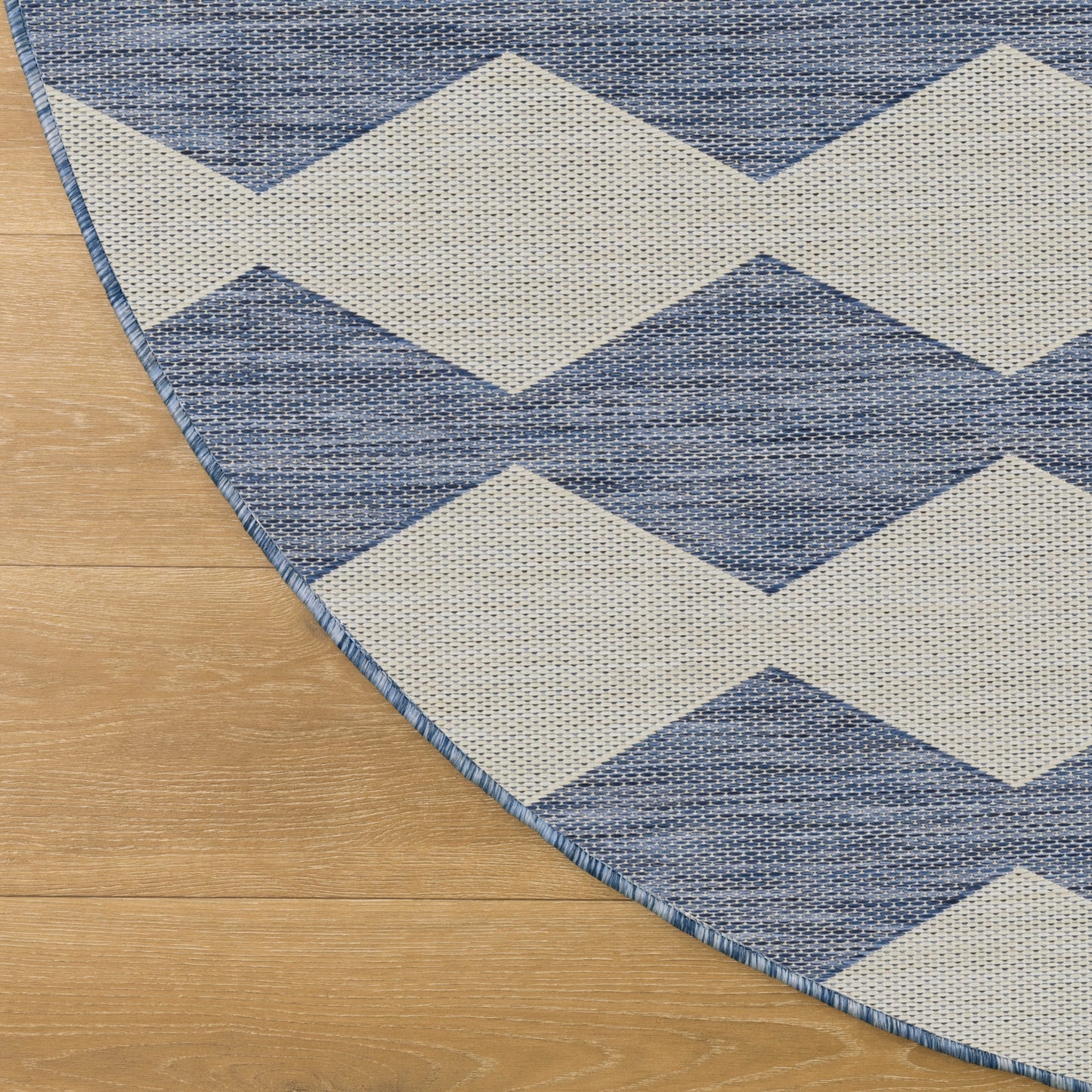 Nourison Positano 8' x Round Navy Blue Modern Rug