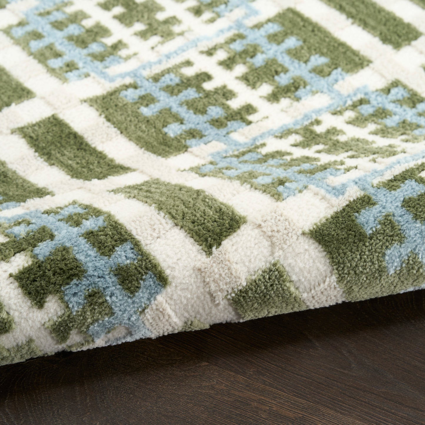 Nourison Nordic 4' x 6' Blue Green Modern Indoor Rug