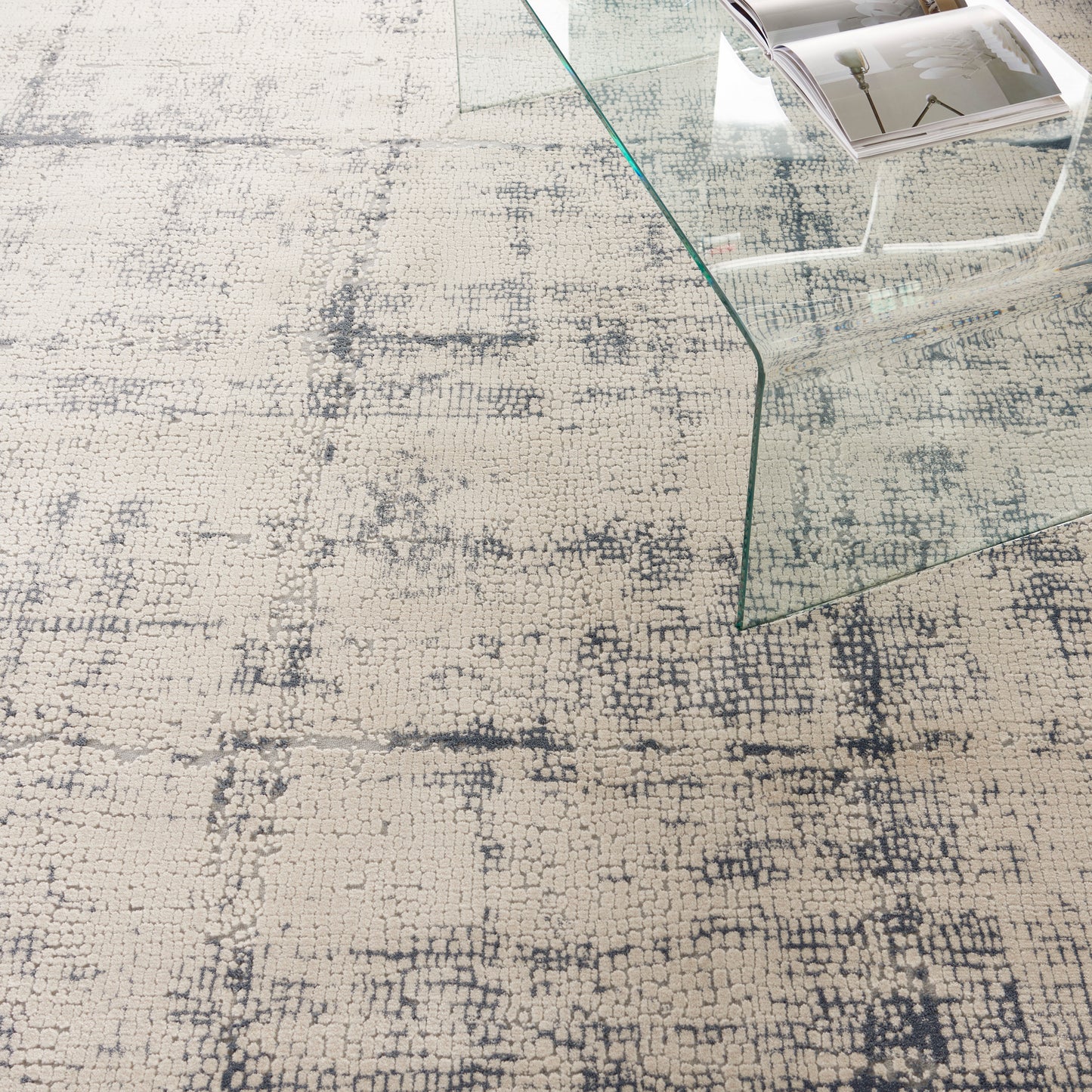 Nourison Rustic Textures 9'3" x 12'9" Ivory/Blue Modern Indoor Rug