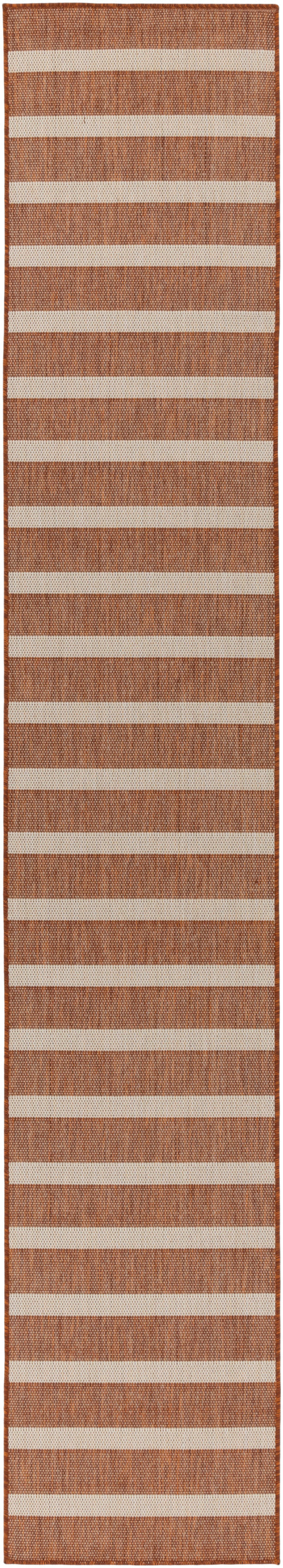 Nourison Positano 2'2" x 12' Terracotta Ivory Modern Rug