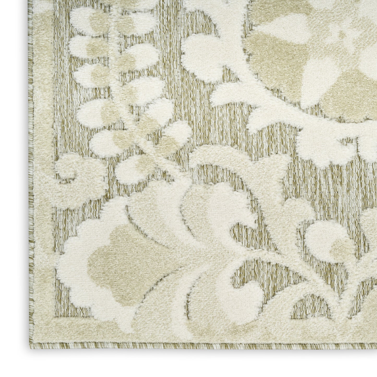 Nourison Aloha 2'8" x 4' Ivory Sage Farmhouse Rug