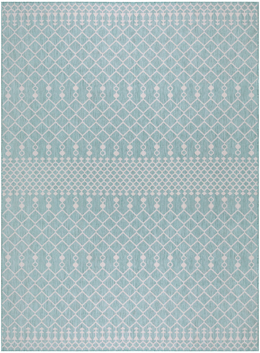 Nourison Positano 10' x 14' Aqua Modern Rug