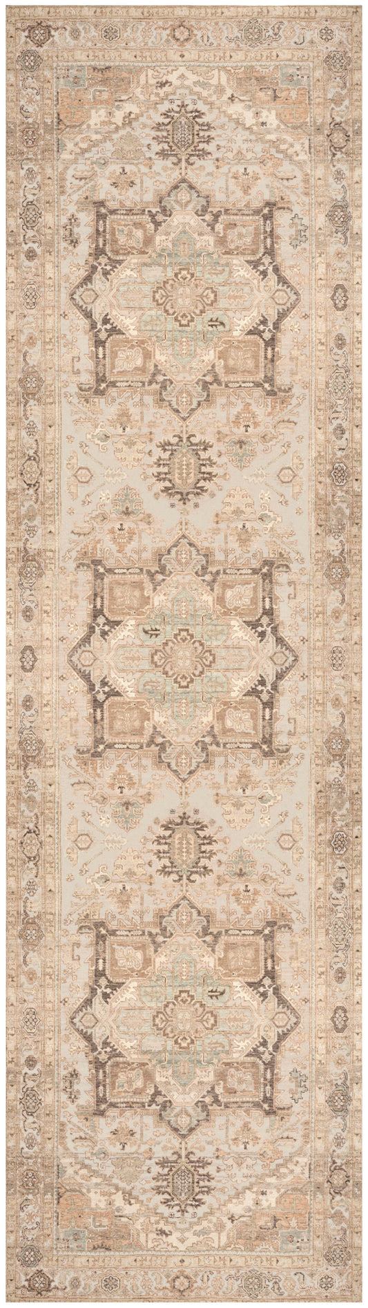 Nourison Vintage Washables 2'2" x 8' Coral Mint Vintage Indoor Rug