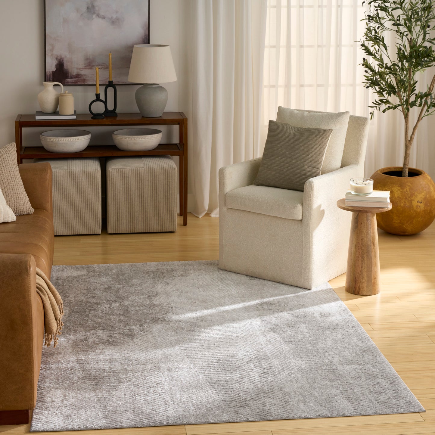 Nourison Dekor 5'3" x 7' Grey Vintage Indoor Rug