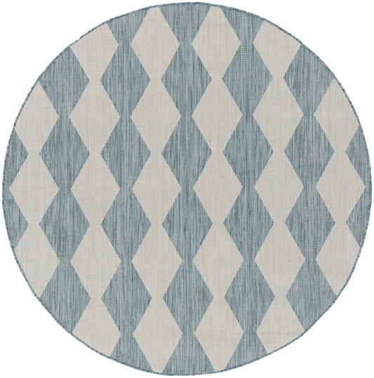 Nourison Positano 6' x Round Aqua Modern Rug