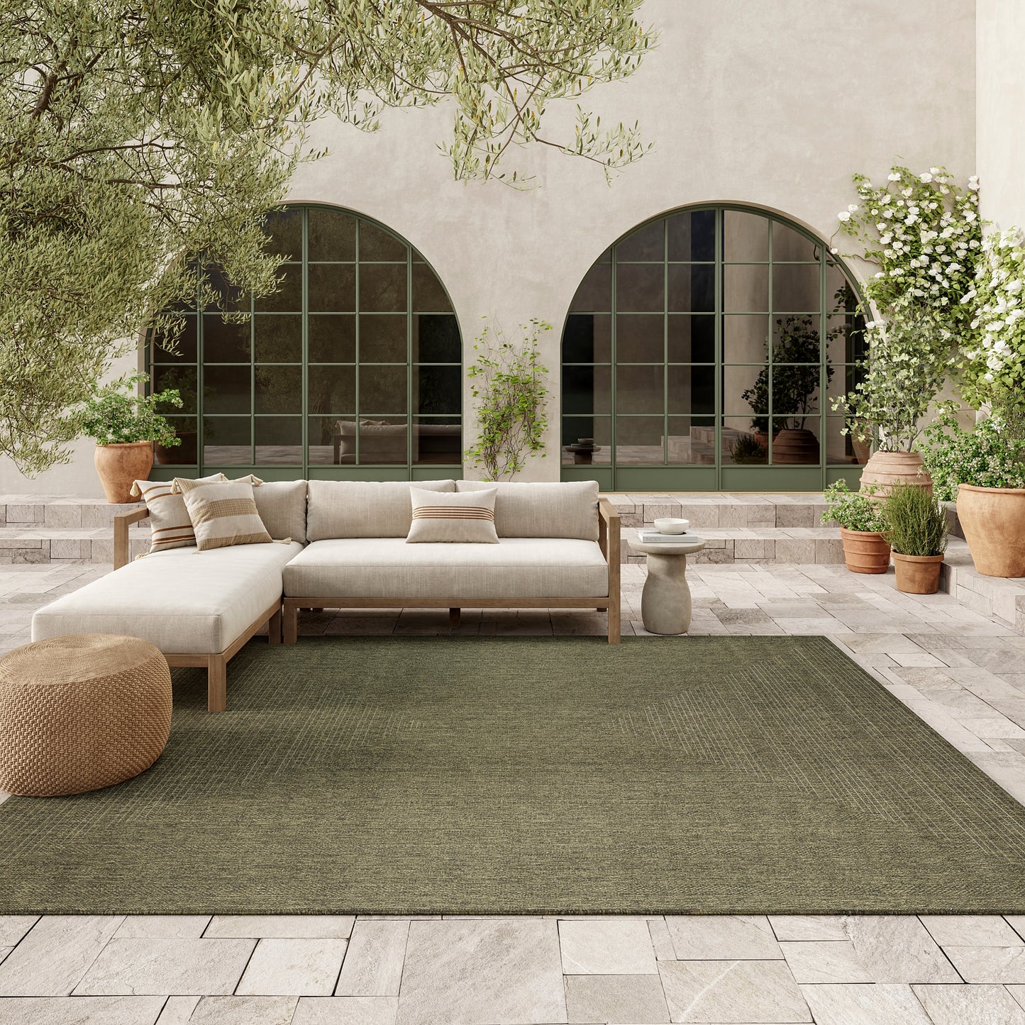 Nourison Tulum 8' x 10' Olive Outdoor Rug