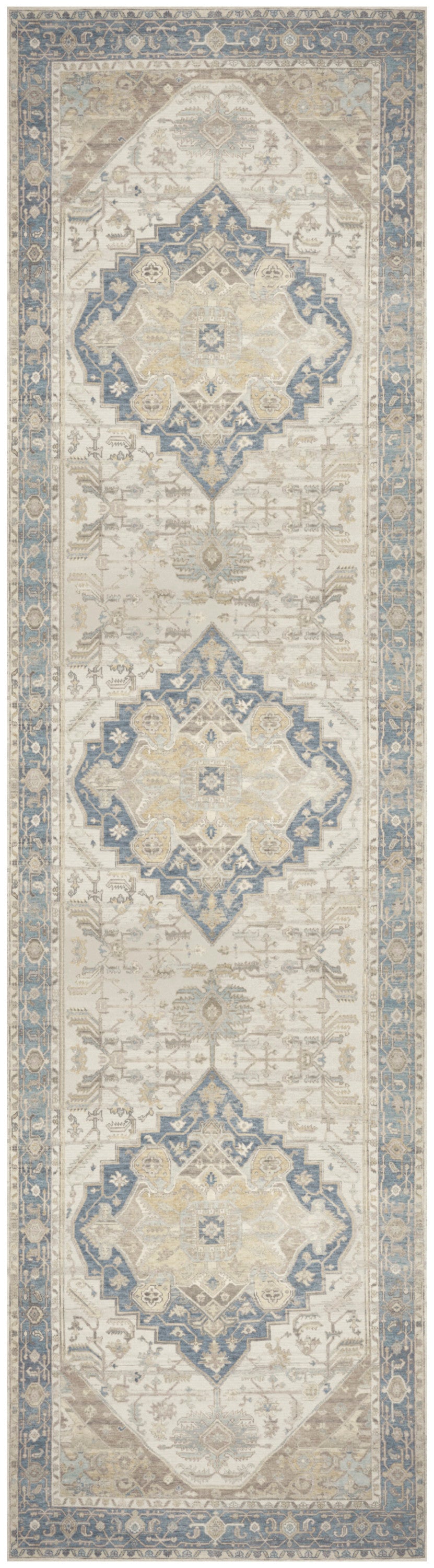 Nourison Vintage Washables 2'2" x 8' Blue Green Vintage Indoor Rug