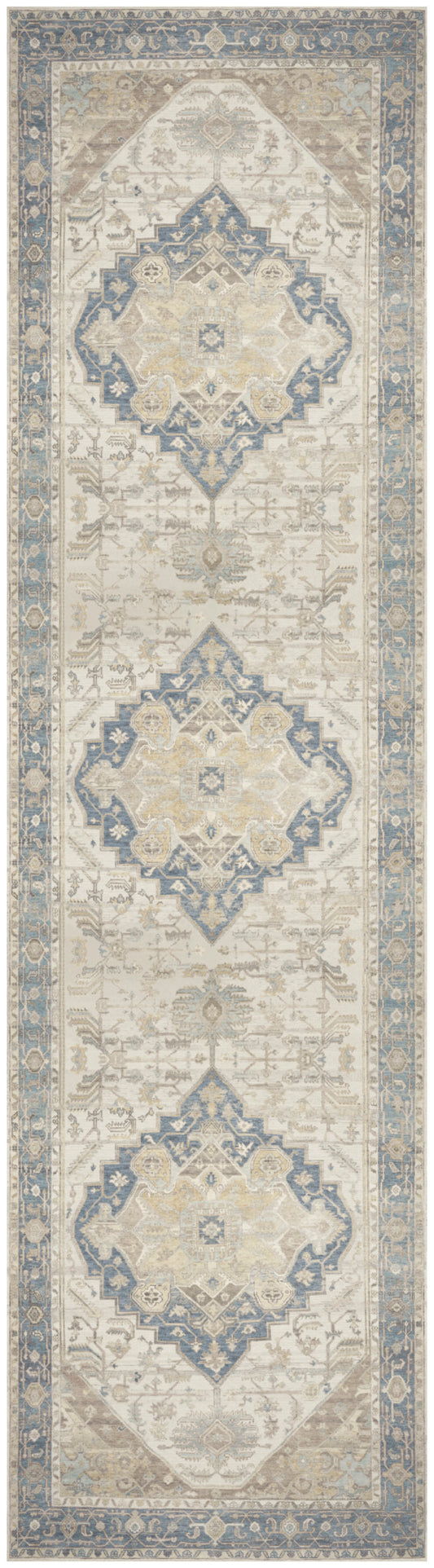 Nourison Vintage Washables 2'2" x 8' Blue Green Vintage Indoor Rug