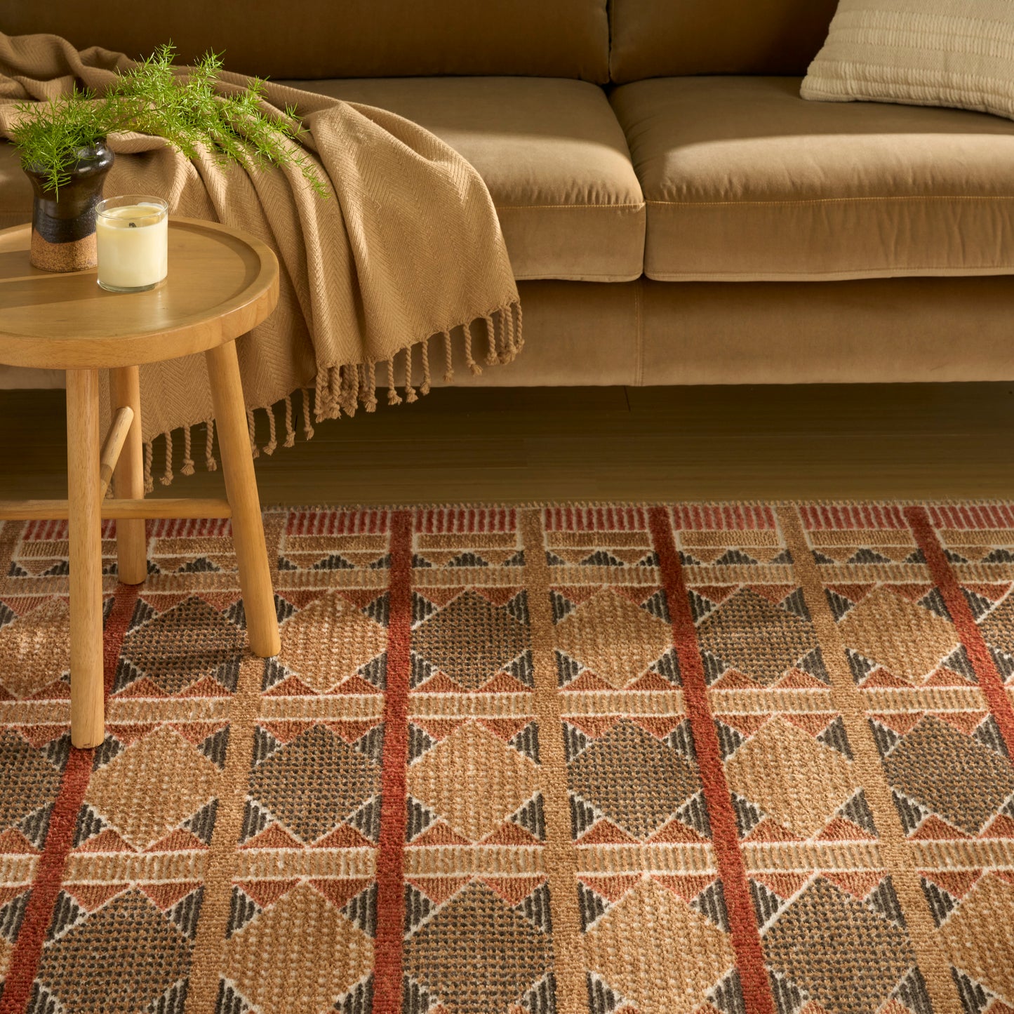 Nourison Nordic 4' x 6' Rust Multicolor Modern Indoor Rug