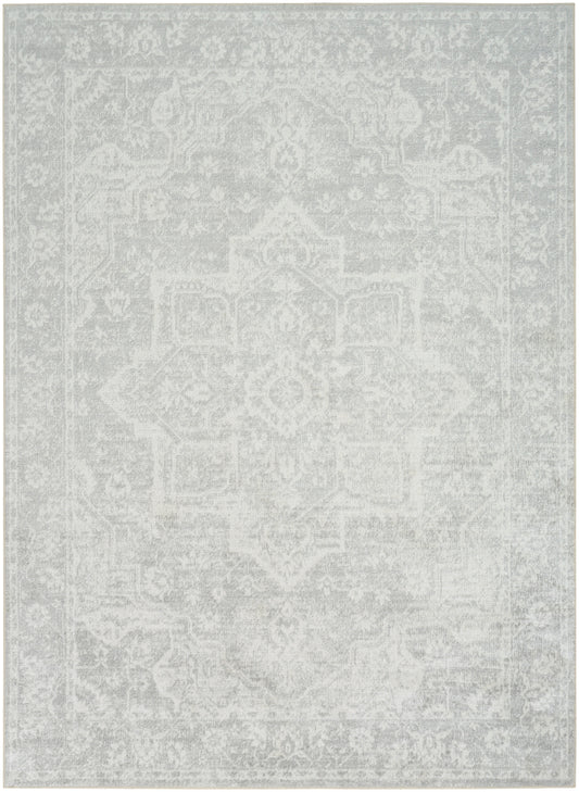 Nourison Astra Machine Washable 6'7" x 9' Grey Vintage Indoor Rug