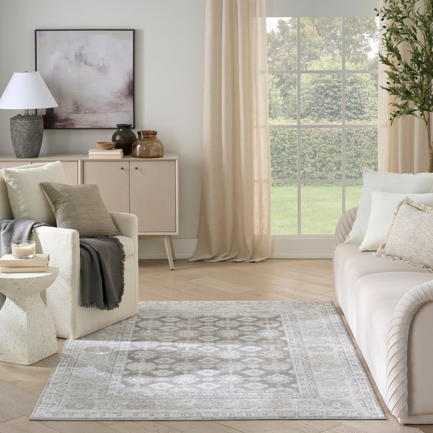 Nourison Dekor 5'3" x 7' Grey Vintage Indoor Rug