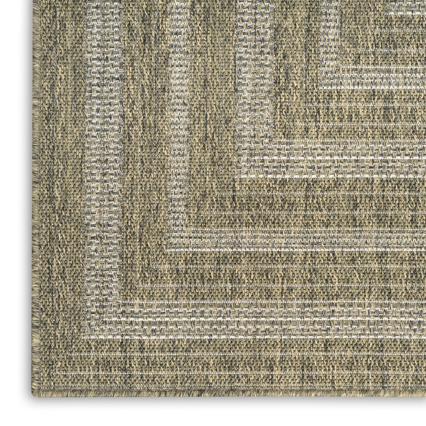 Nourison Tulum 2'2" x 8' Olive Outdoor Rug