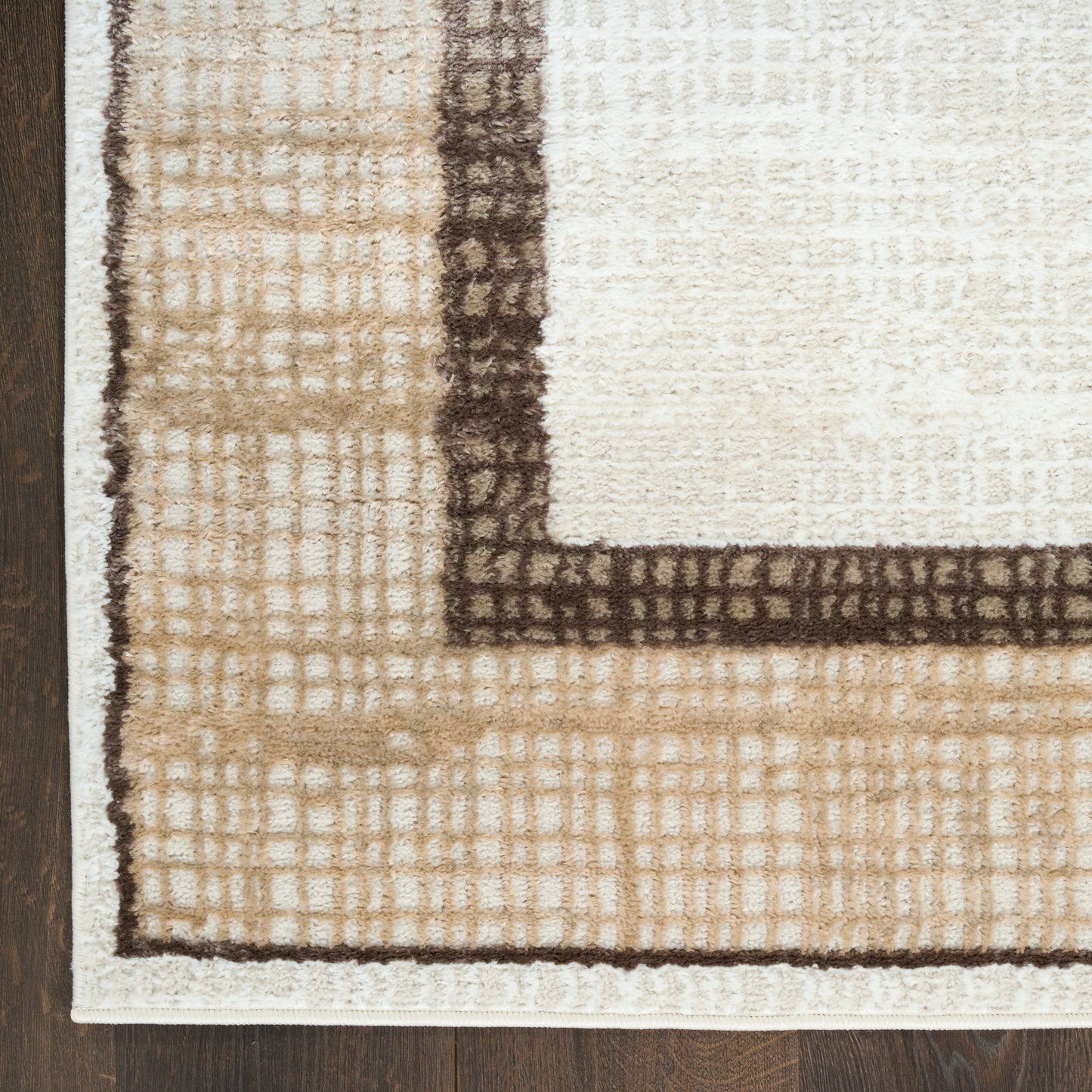 Nourison Dekor 4' x 6' Ivory Brown Modern Indoor Rug
