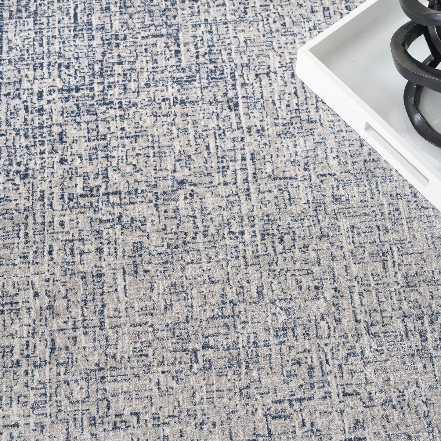 DKNY Grand Street 7'10" x 9'10" Ivory Blue Modern Indoor Rug