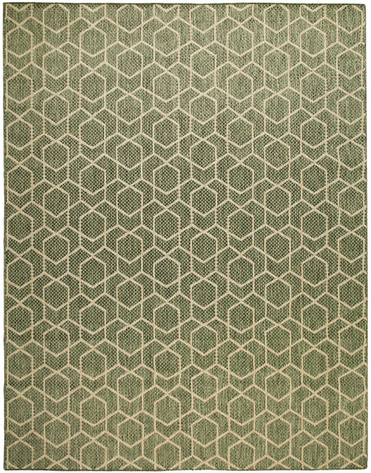 Nourison Horizon Indoor/Outdoor 10' x 14' Green Modern Rug