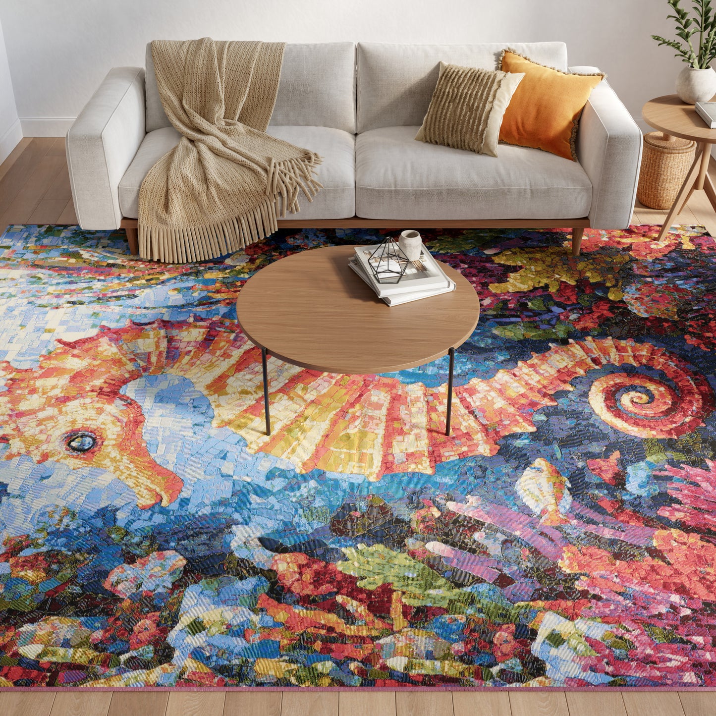 Nourison Color Splash 7'10" x 9'10" Multicolor Coastal, Nautical & Beach Rug
