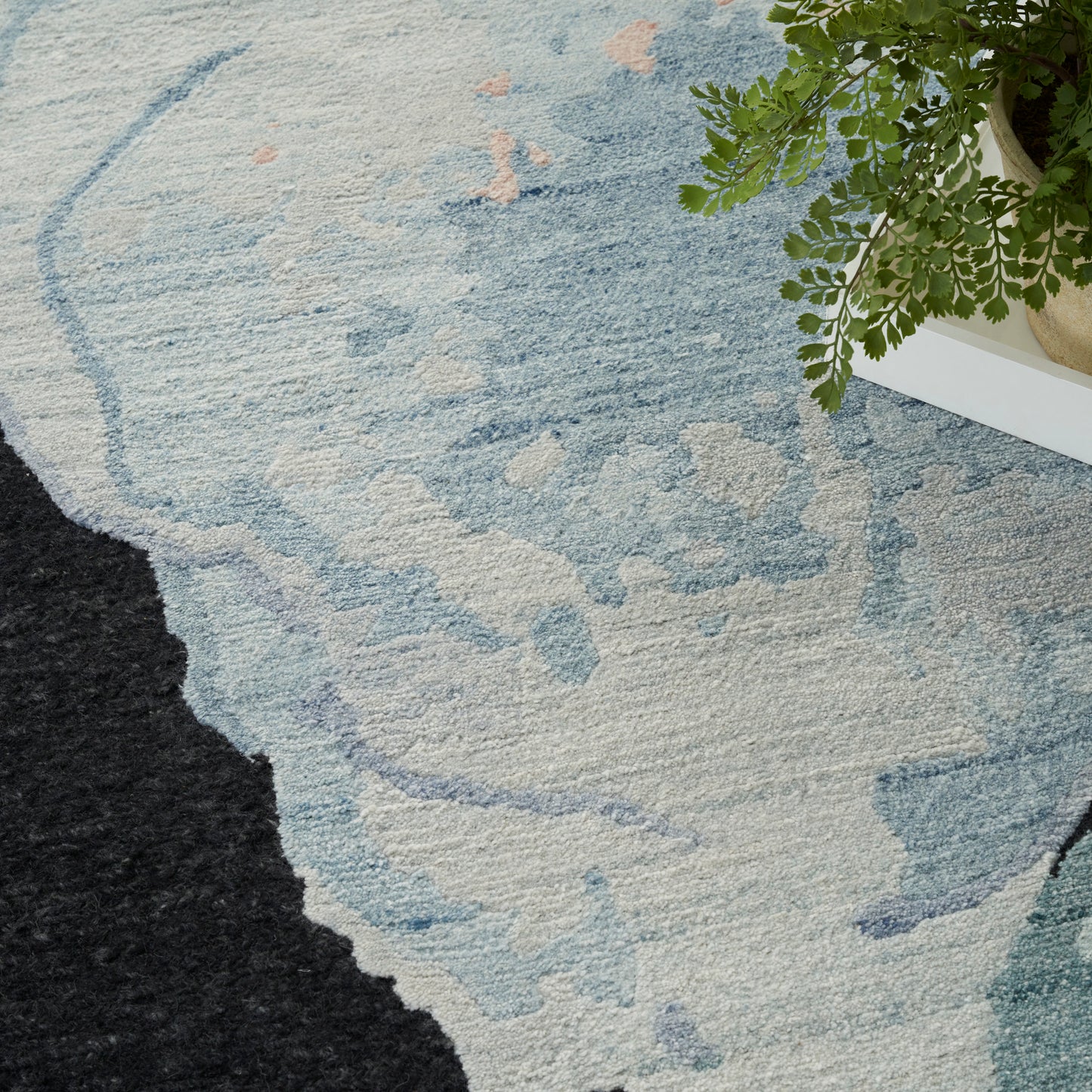 Nourison Silk Shadows 7'9" x 9'9" Blue Pink Modern Indoor Rug