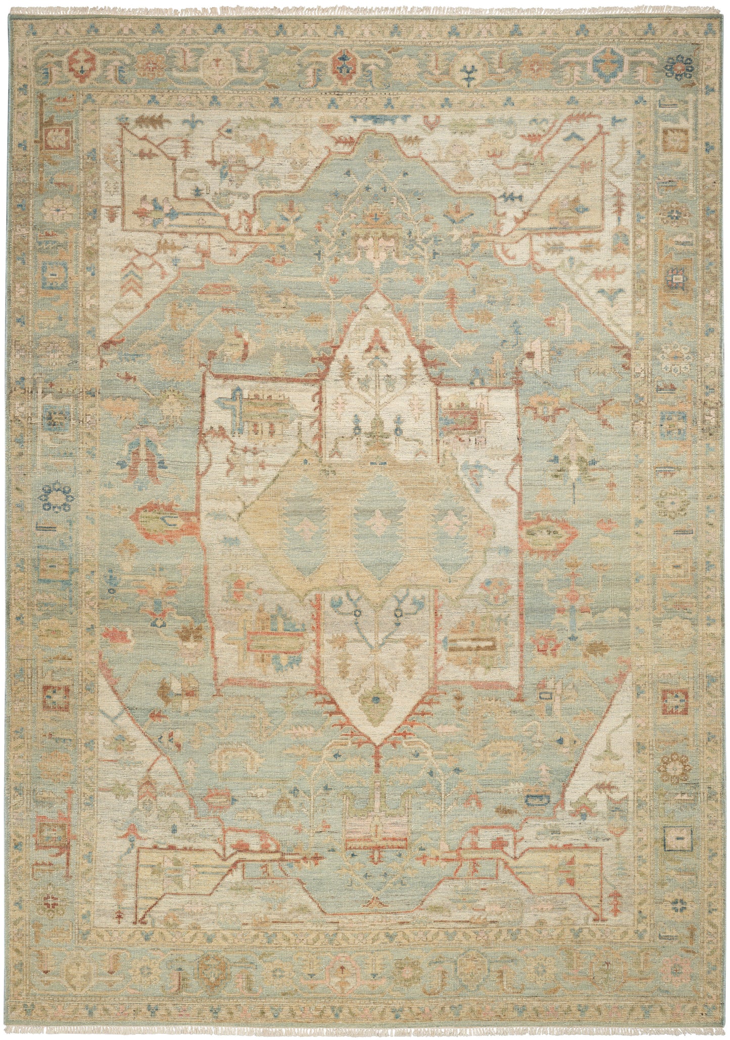 Nourison Heritage Vine 8' x 10' Light Blue Vintage Indoor Rug
