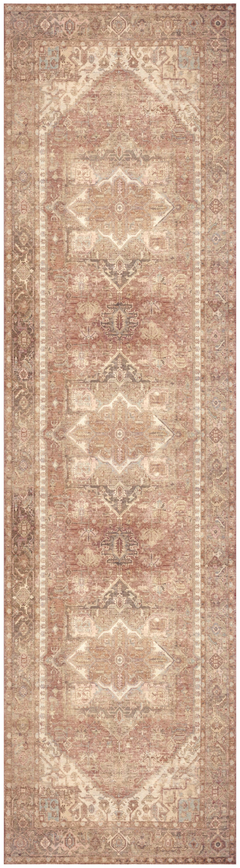 Nourison Vintage Washables 2'2" x 8' Gold Vintage Indoor Rug