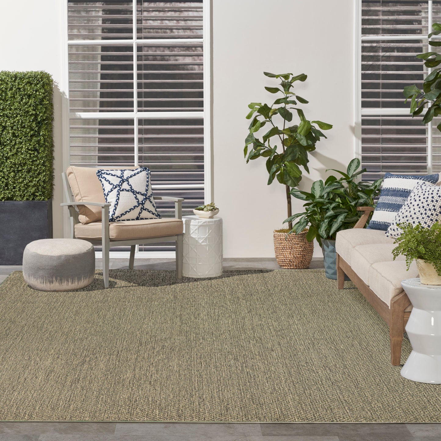 Nourison Tulum 10' x 14' Olive Outdoor Rug