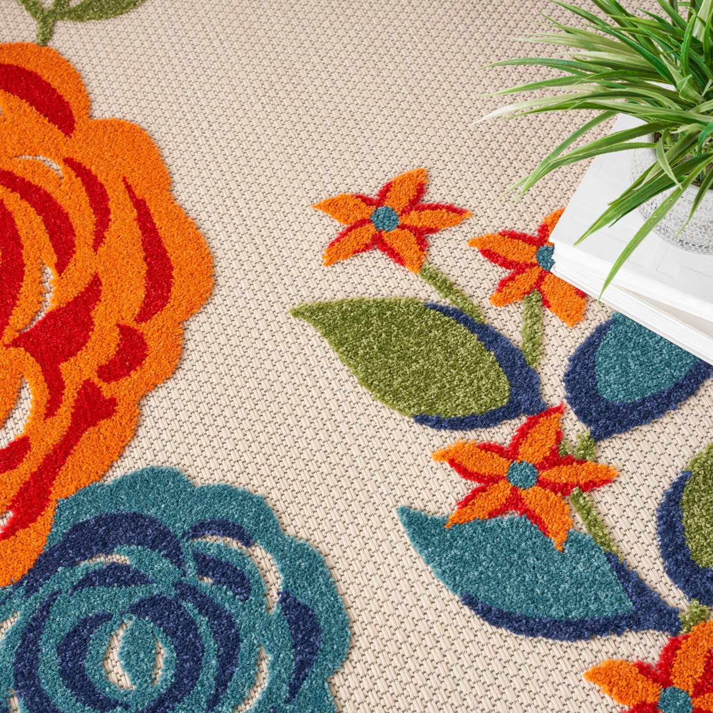 Nourison Aloha 7'10" x Round Multicolor Contemporary Rug