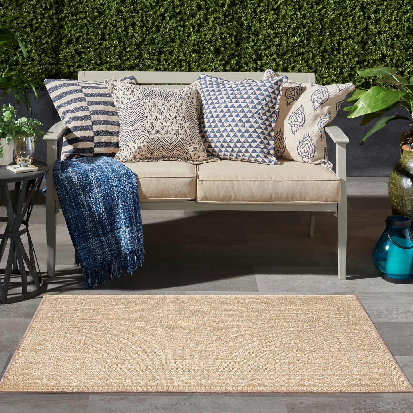 Nourison Tulum 2' x 3' Cream Outdoor Rug