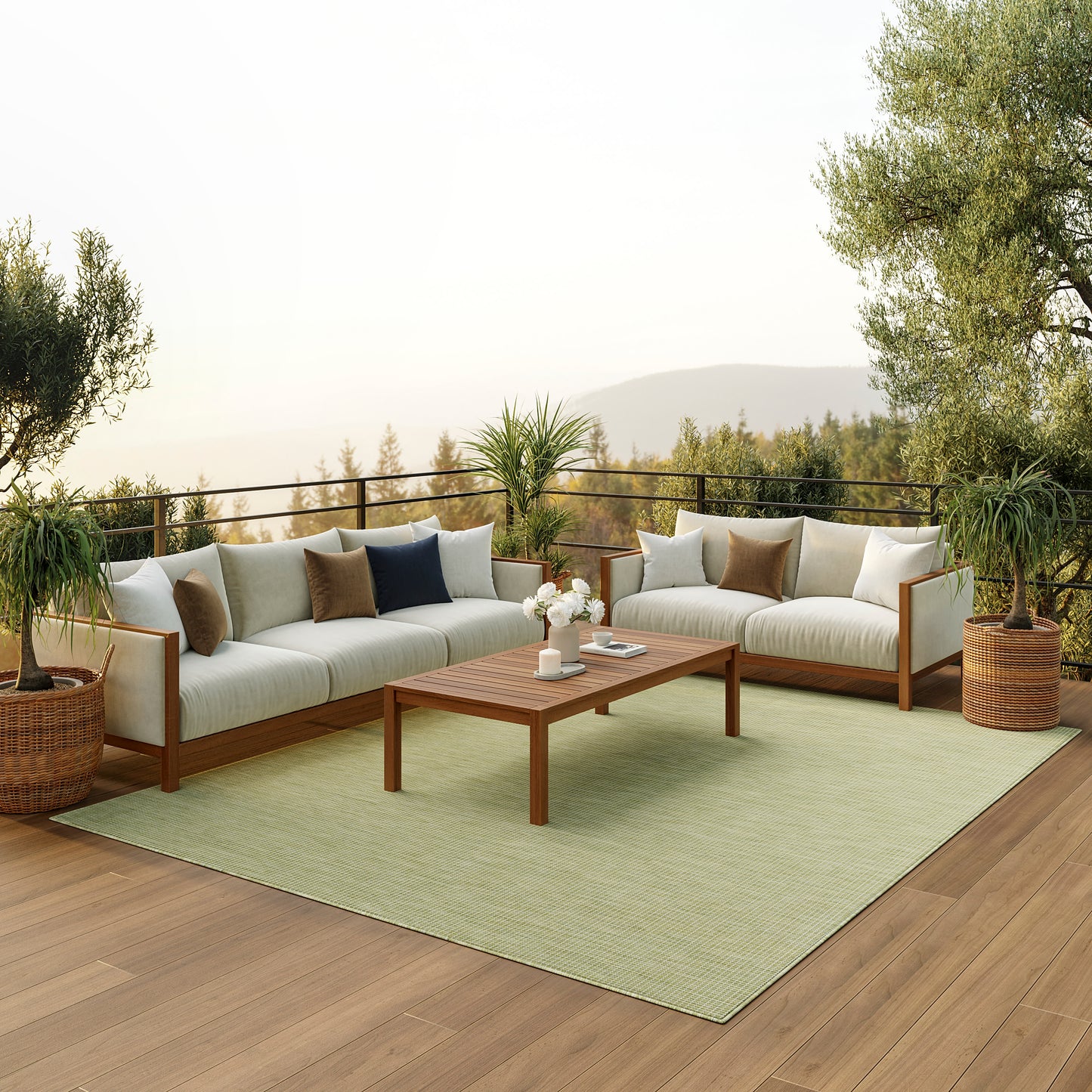 Nourison Positano 10' x 14' Green Modern Rug