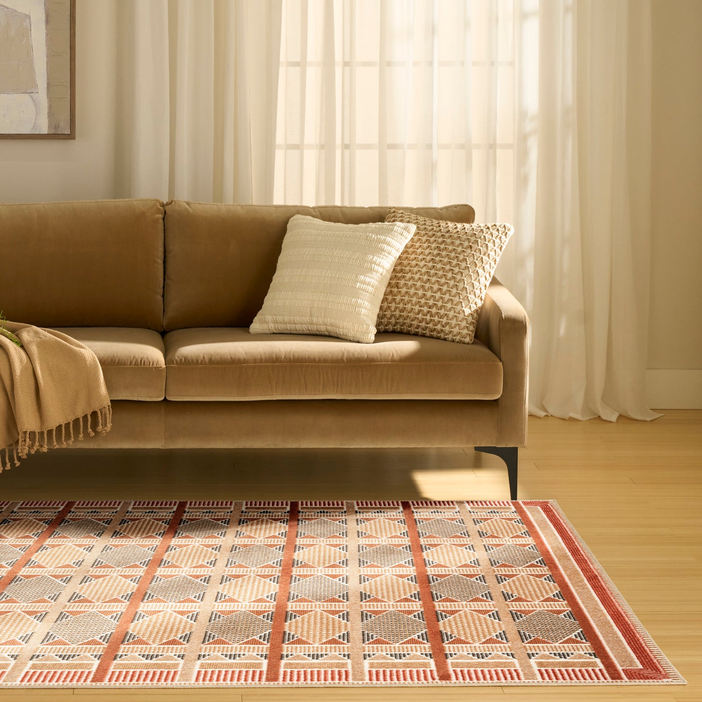 Nourison Nordic 5' x 7' Rust Multicolor Modern Indoor Rug