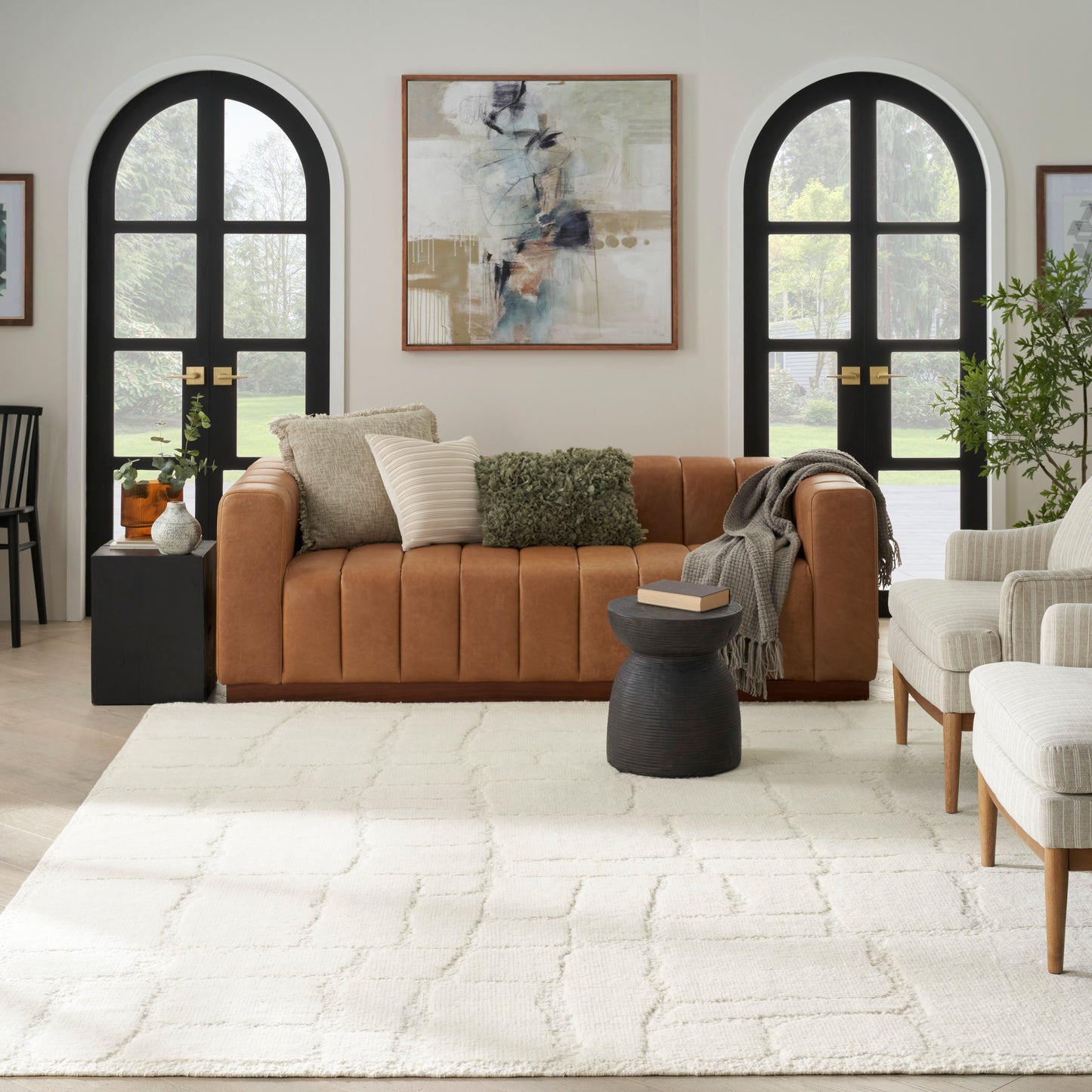 Nourison Blanco 7'9" x 9'9" Ivory Modern Indoor Rug