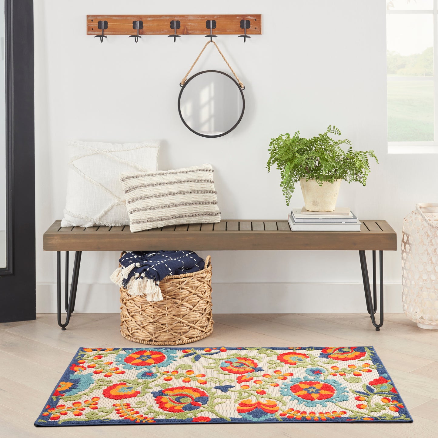 Nourison Aloha 2' x 3' Multicolor Farmhouse Rug