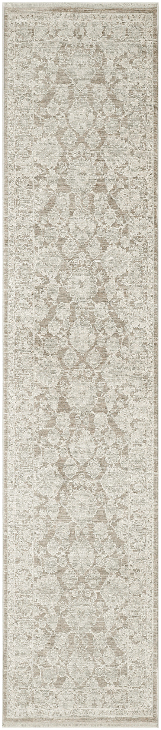 Nourison Shadows 2'2" x 12' Ivory Mocha Vintage Indoor Rug