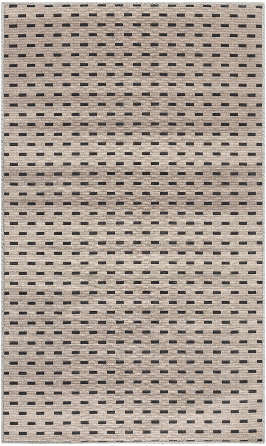 Nourison Nourison Washables 3' x 5' Cream Black Scandinavian Indoor Rug