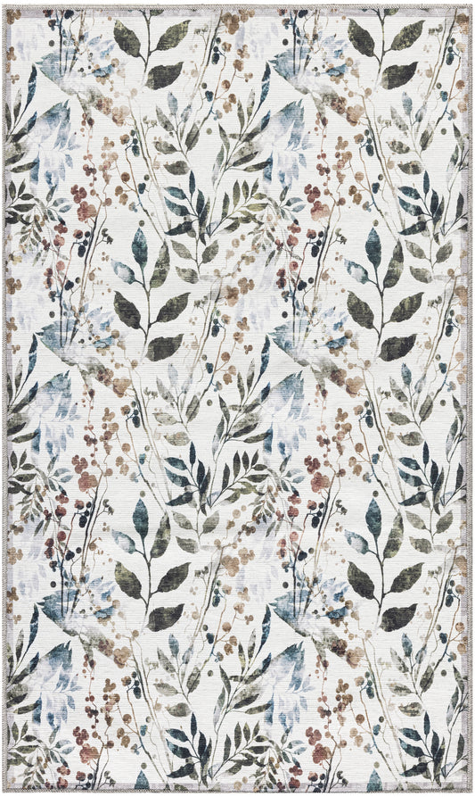 Nourison Nourison Washables 3' x 5' Ivory Multicolor Contemporary Indoor Rug