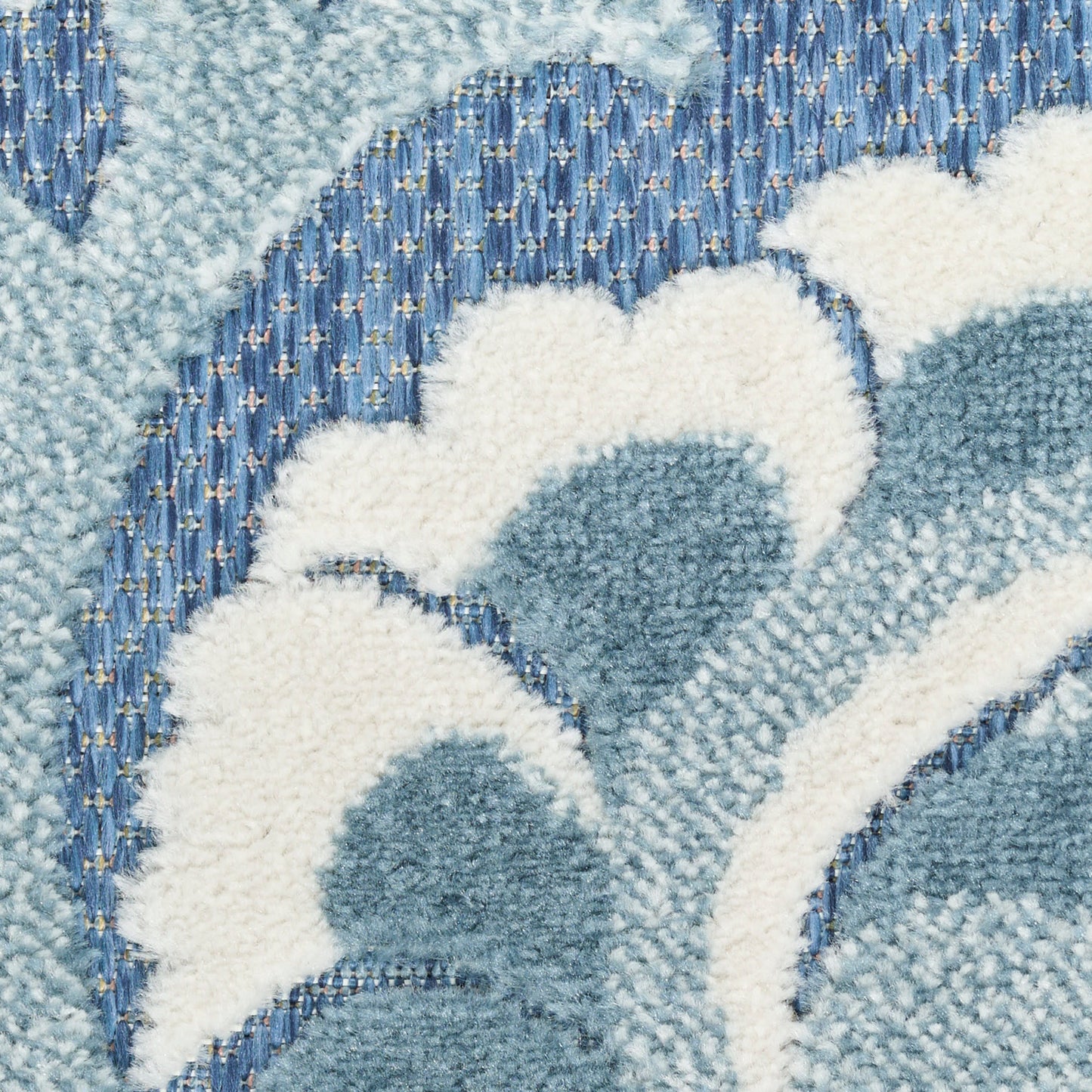 Nourison Aloha 5'3" x 7'5" Blue Farmhouse Rug