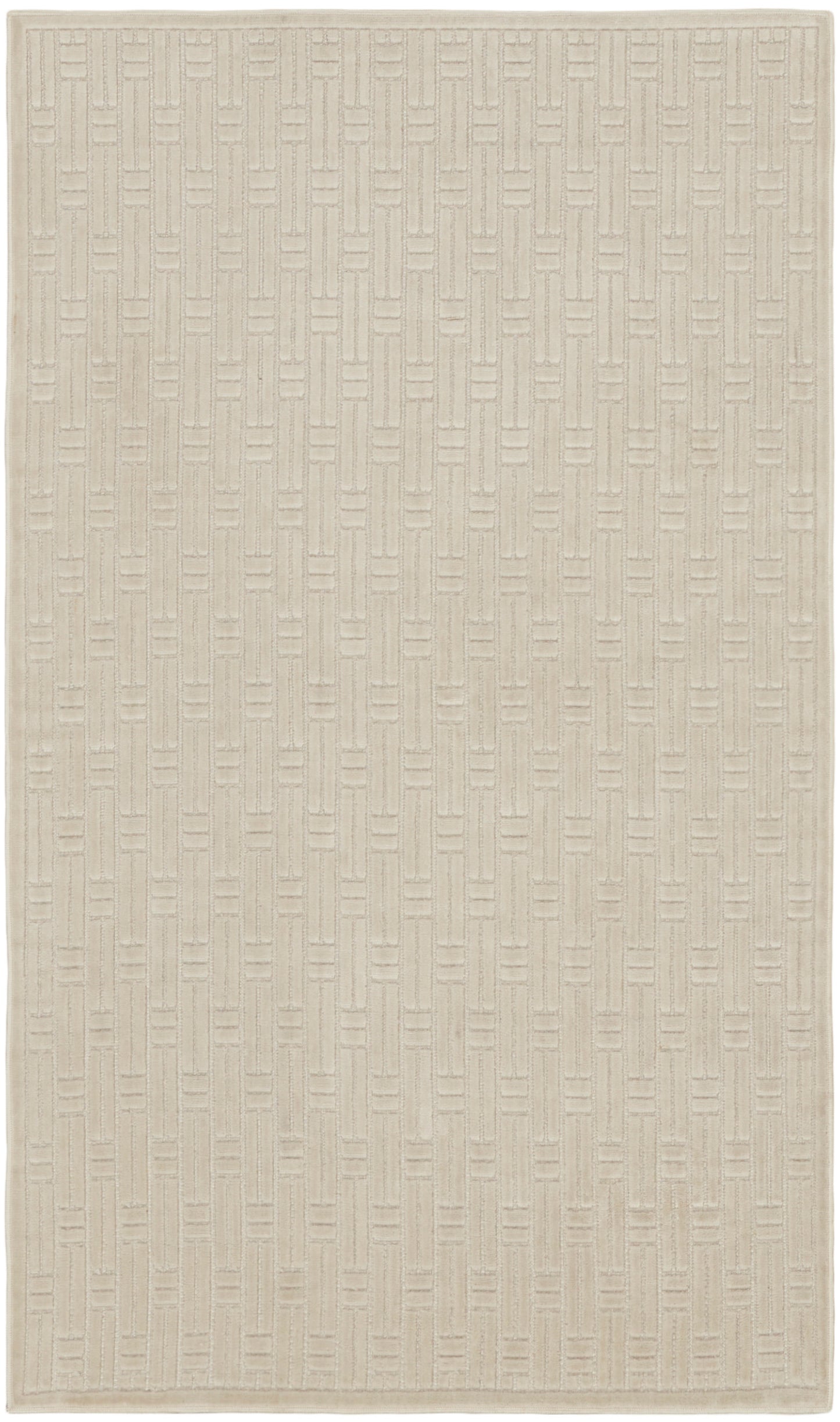 Nourison Washable Charm 2' x 3' Silver Ivory Modern Indoor Rug