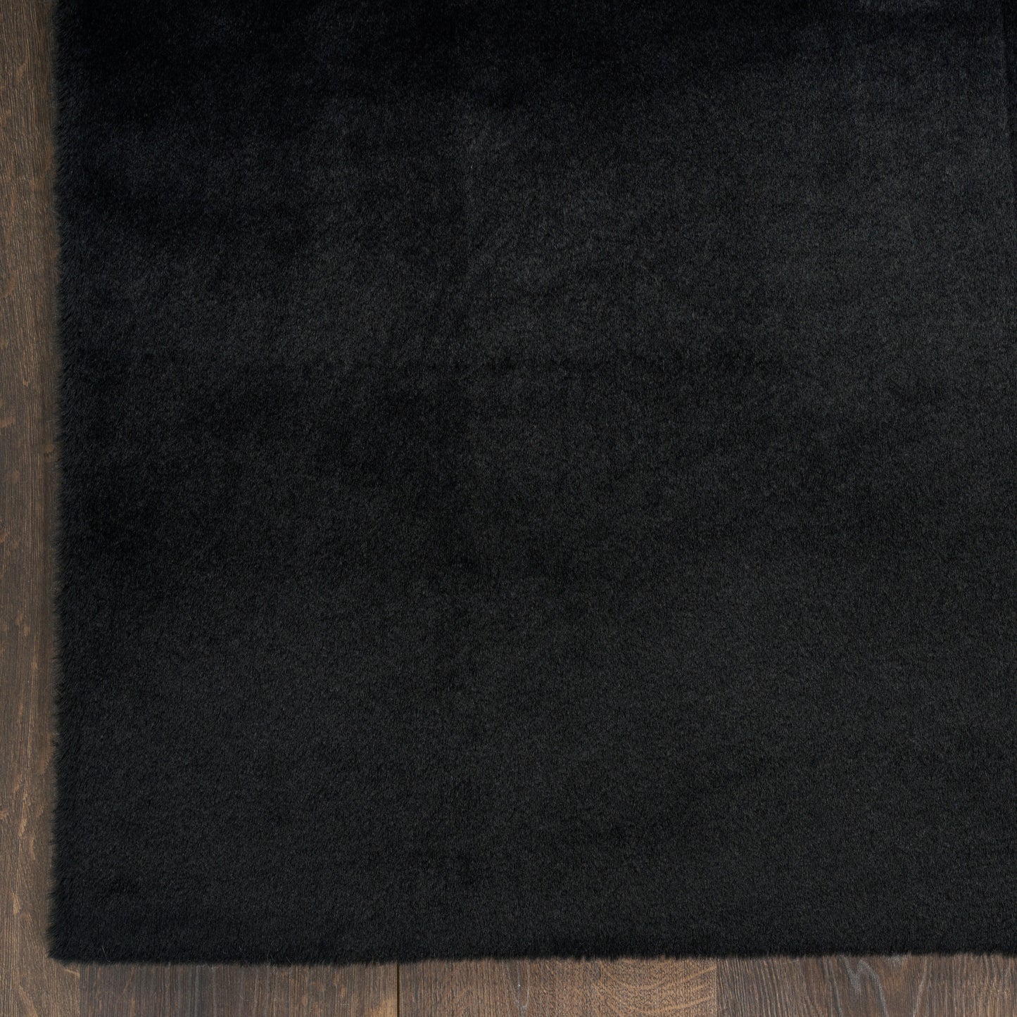 Nourison Soft Plush Rabbit Fur 5' x 7' Black Contemporary Indoor Rug