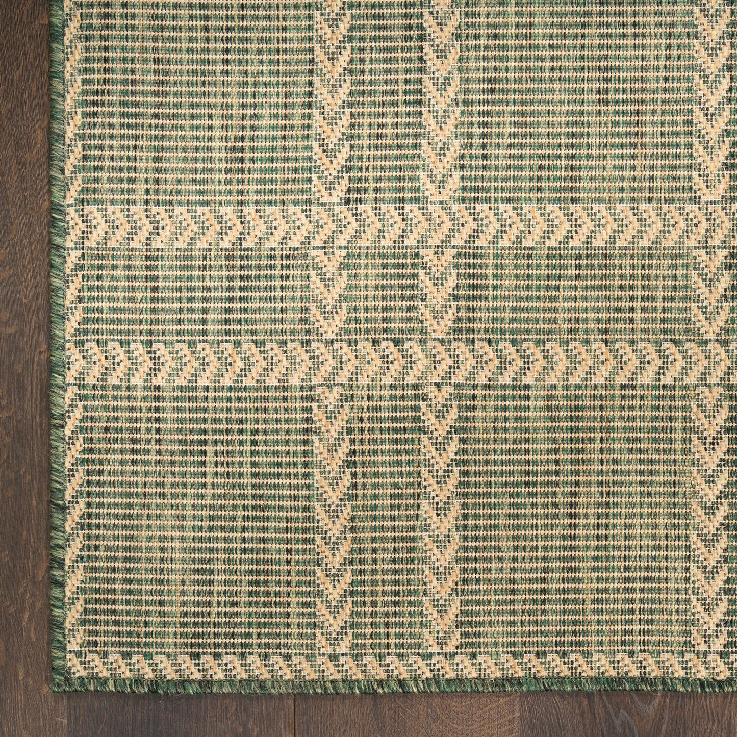 Nourison Horizon Indoor/Outdoor 4' x 6' Green Modern Rug