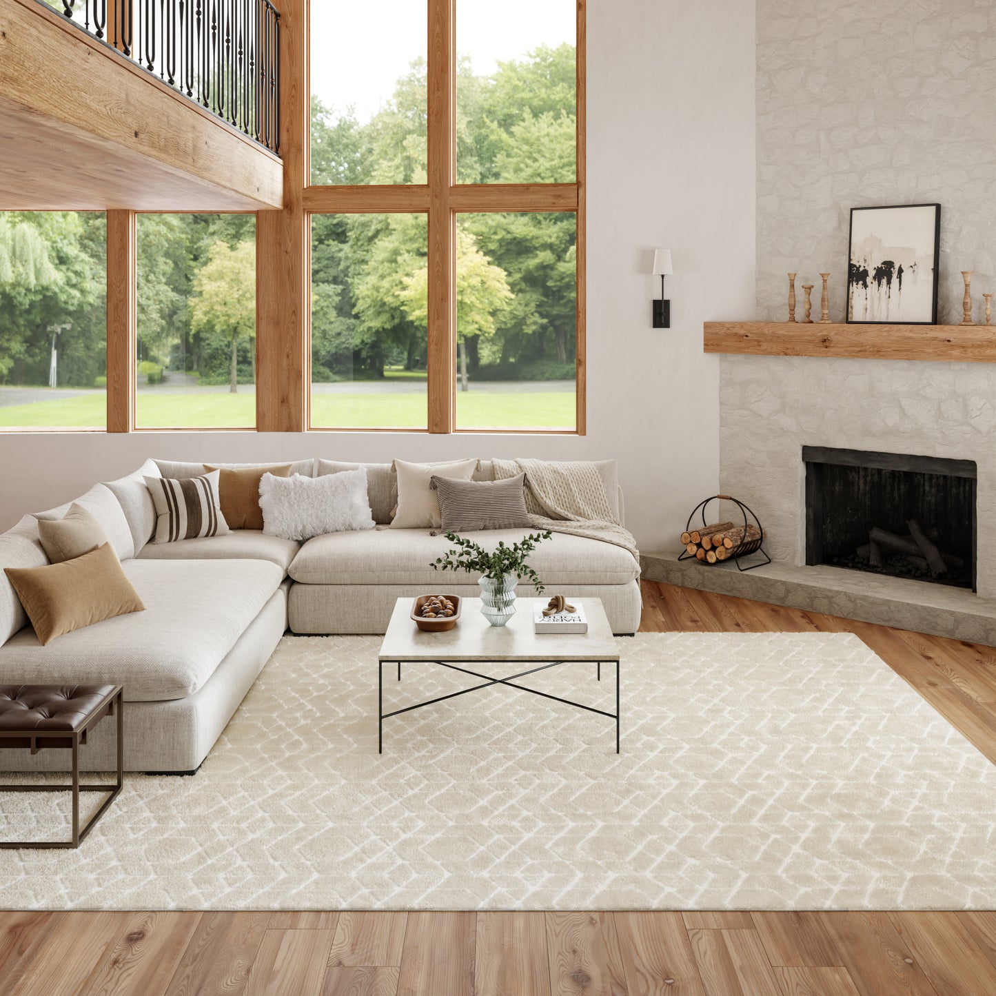 Nourison Washable Charm 8' x 10' Ivory Modern Indoor Rug