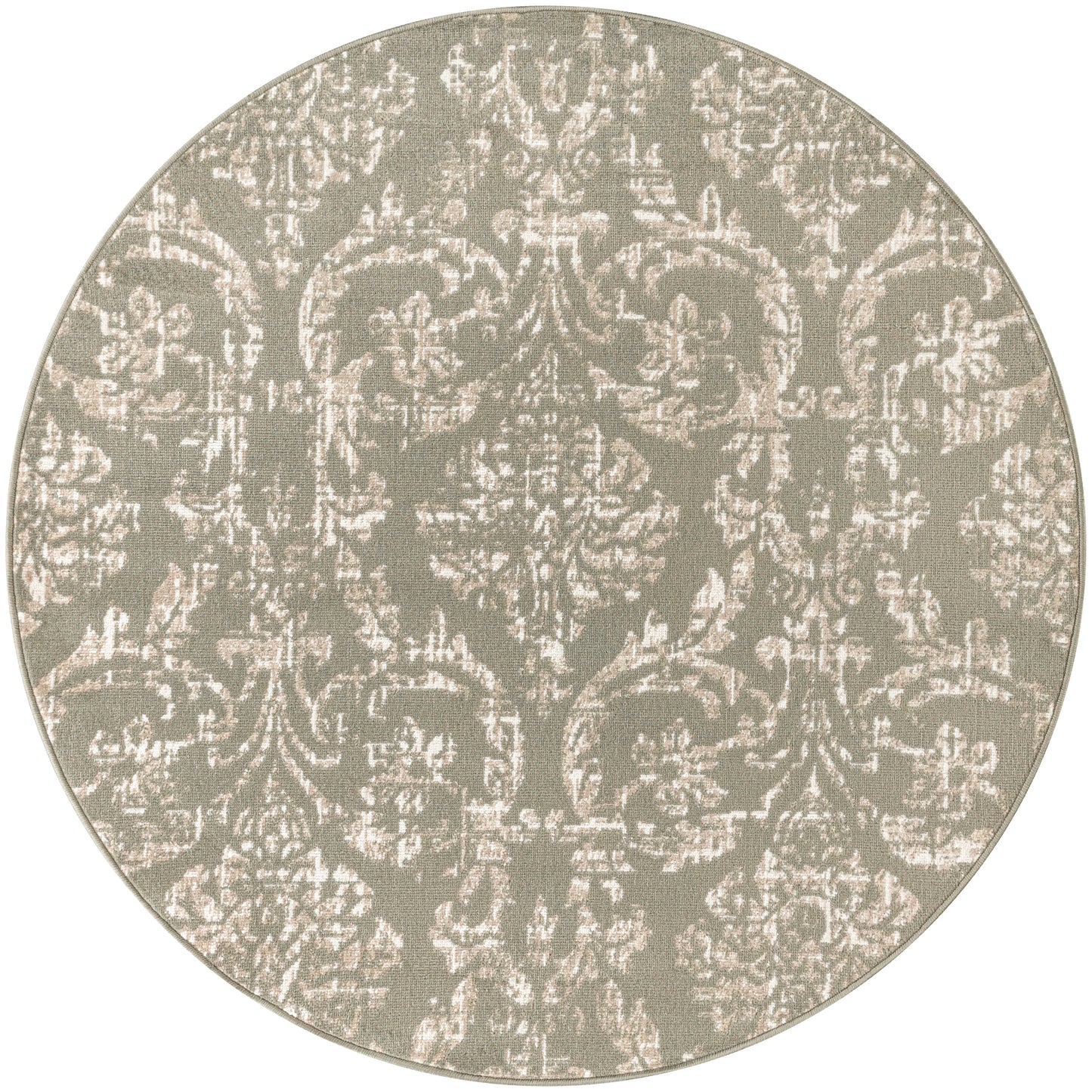 Nourison Jubilant 8' x Round Olive Vintage Indoor Rug