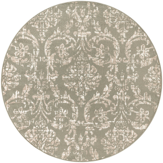 Nourison Jubilant 8' x Round Olive Vintage Indoor Rug