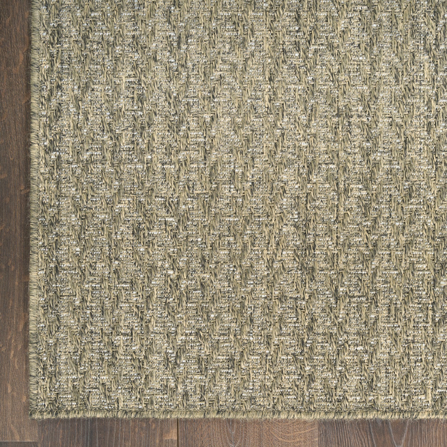 Nourison Tulum 2'2" x 10' Olive Outdoor Rug