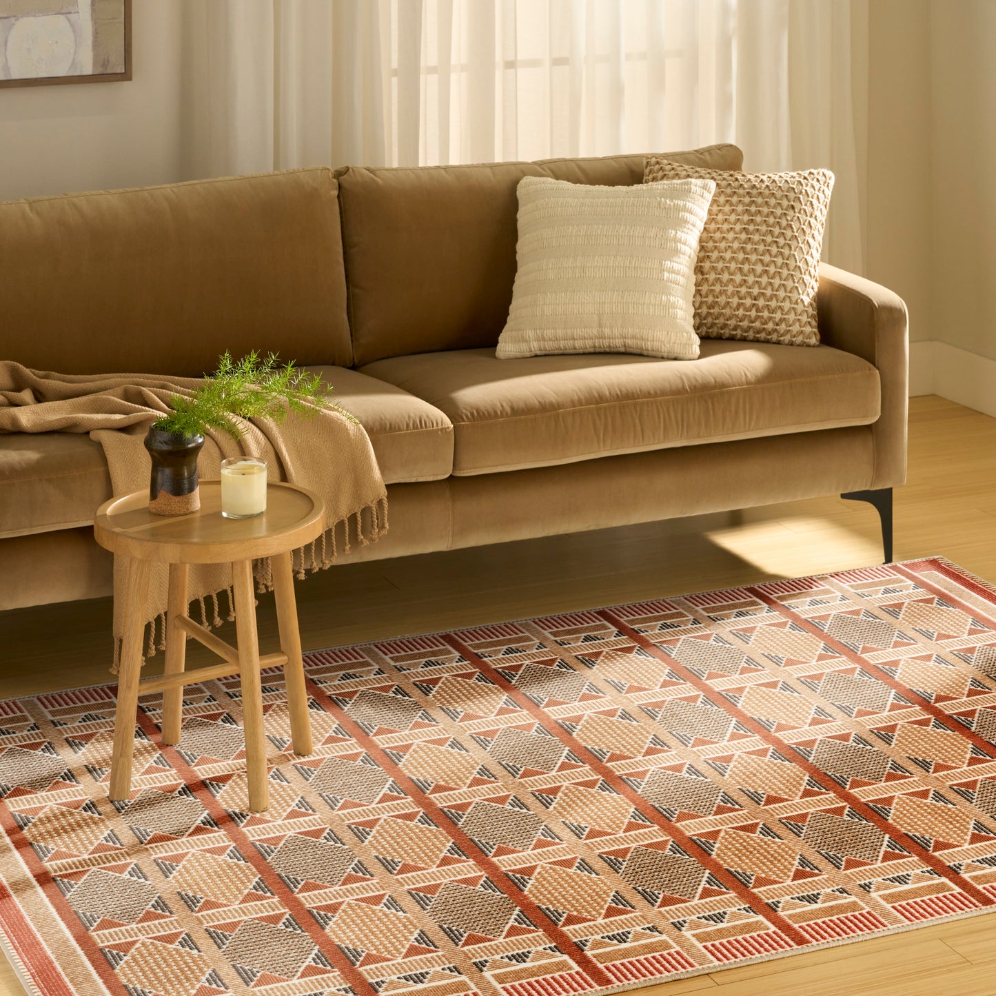 Nourison Nordic 4' x 6' Rust Multicolor Modern Indoor Rug