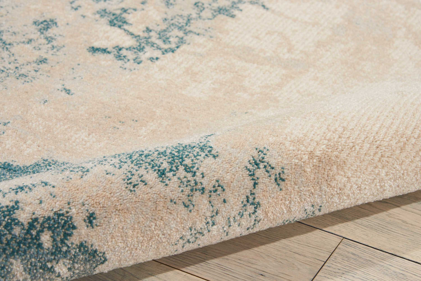 Nourison Maxell 7'10" x 10'6" Ivory/Teal Modern Indoor Rug