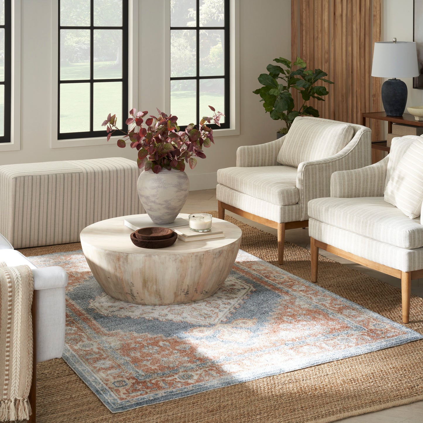 Nourison Natural Jute 5' x 7' Natural Farmhouse Indoor Rug