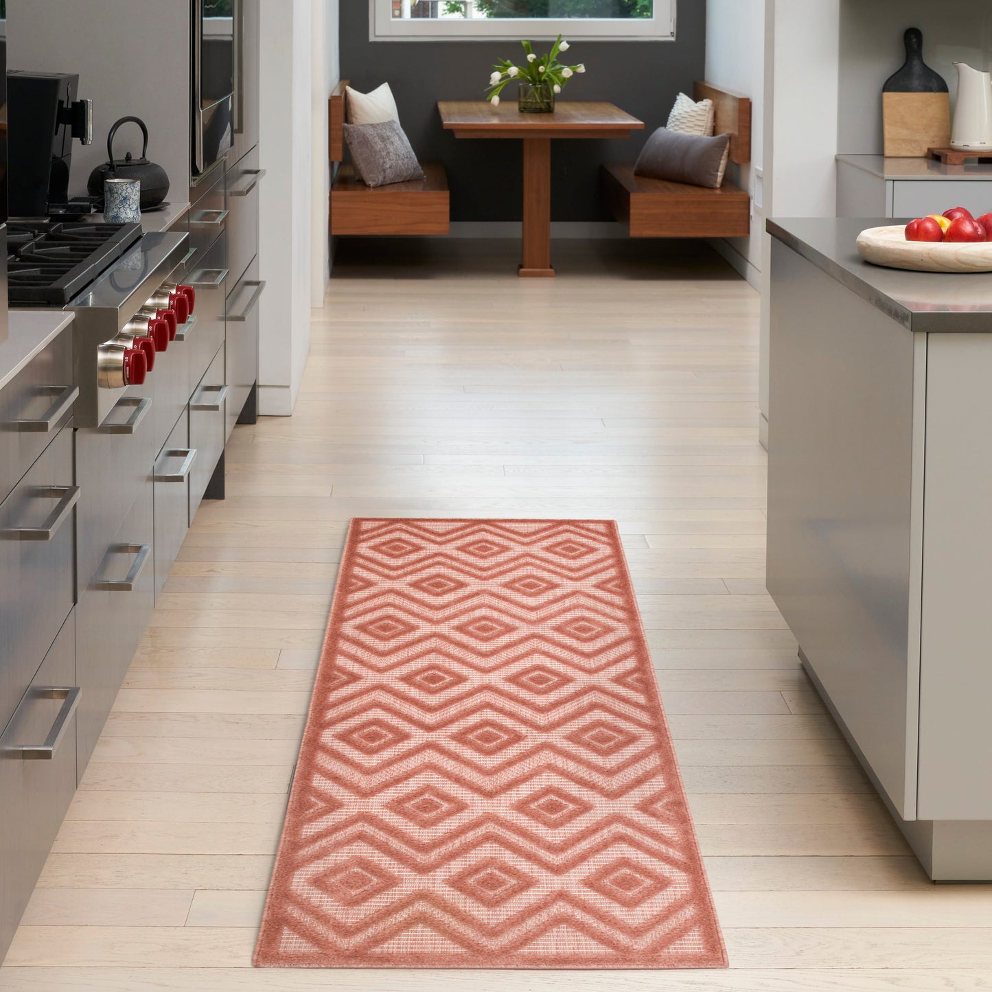 Nourison Versatile 2' x 6' Coral Orange Modern Rug