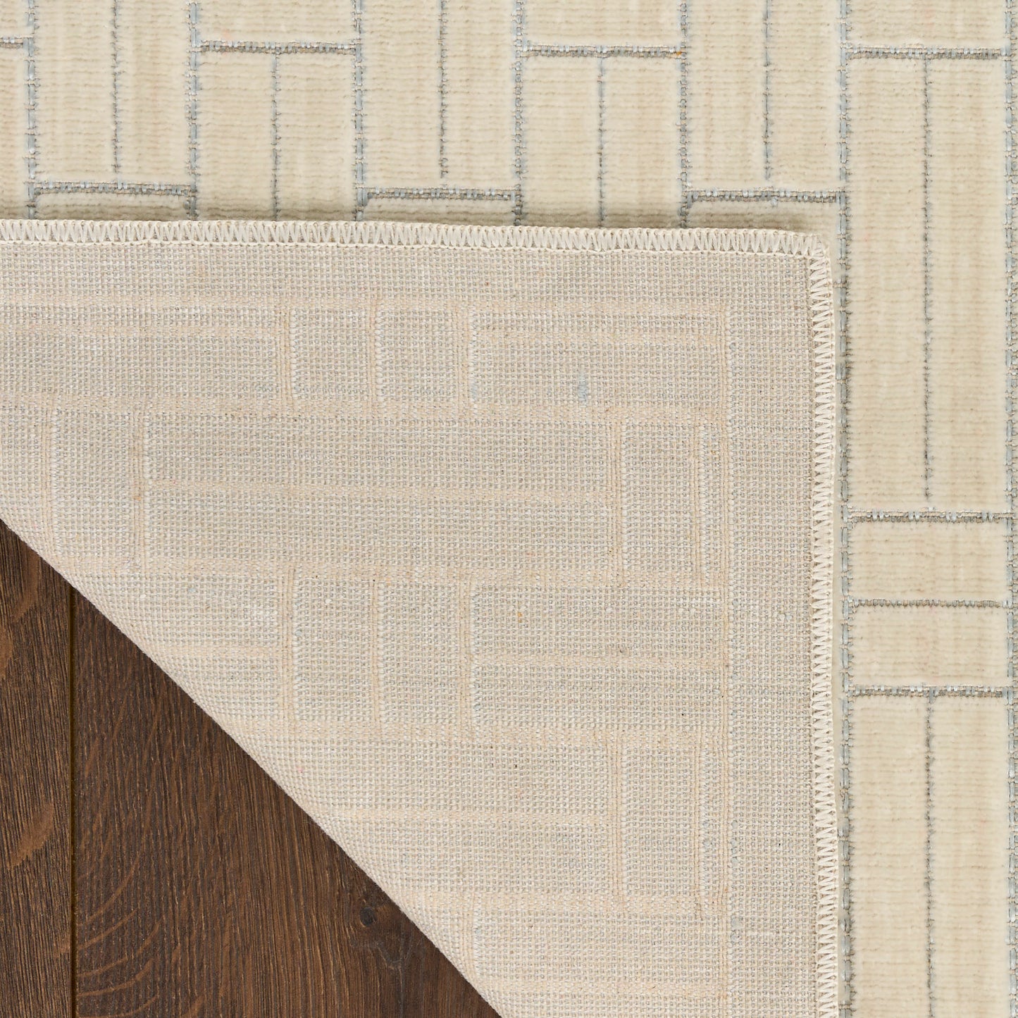 Nourison Washable Charm 2'2" x 10' Ivory Modern Indoor Rug