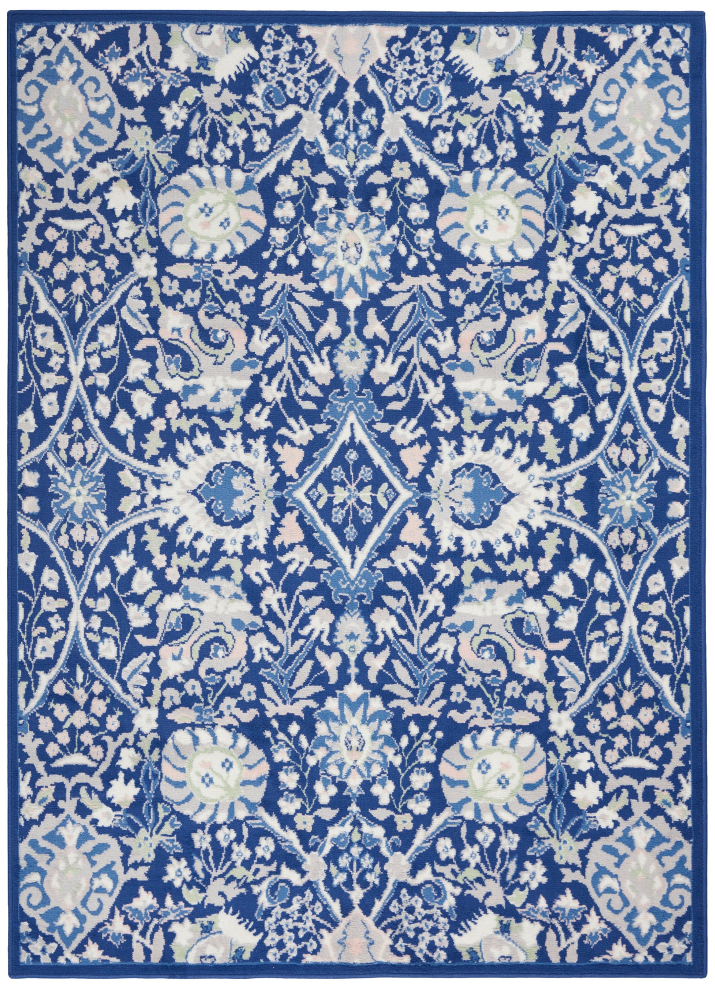 Nourison Whimsicle 5' x 7' Navy Multicolor Farmhouse Indoor Rug