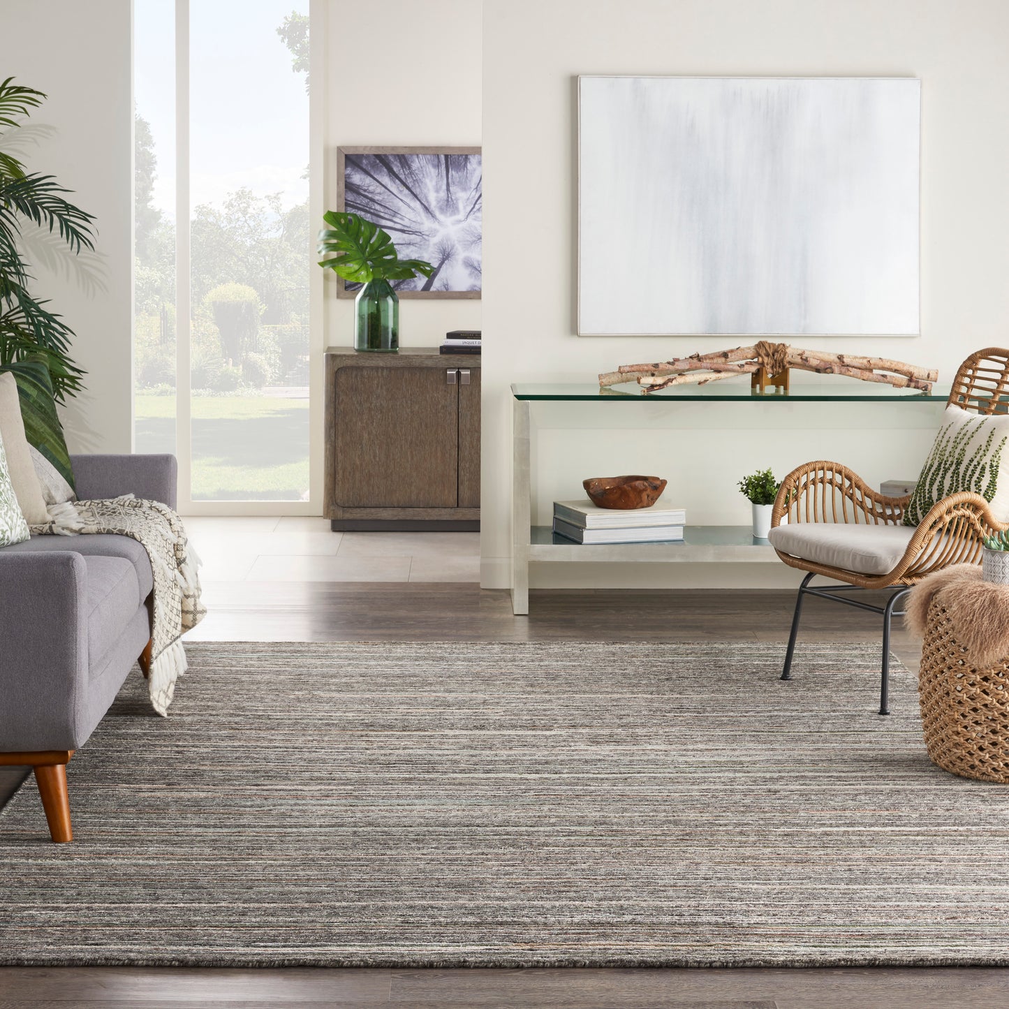 Nourison Plateau 7'9" x 9'9" Grey Green Modern Indoor Rug